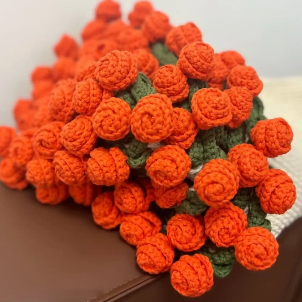 بطانية كروشيه على شكل باقة ورد ناعمة ورومانسية