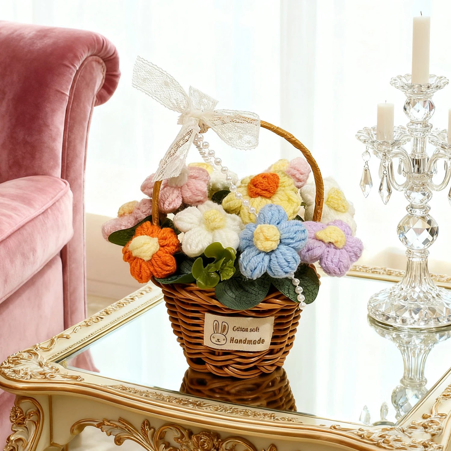 سلة زهور للهدايا والديكور،