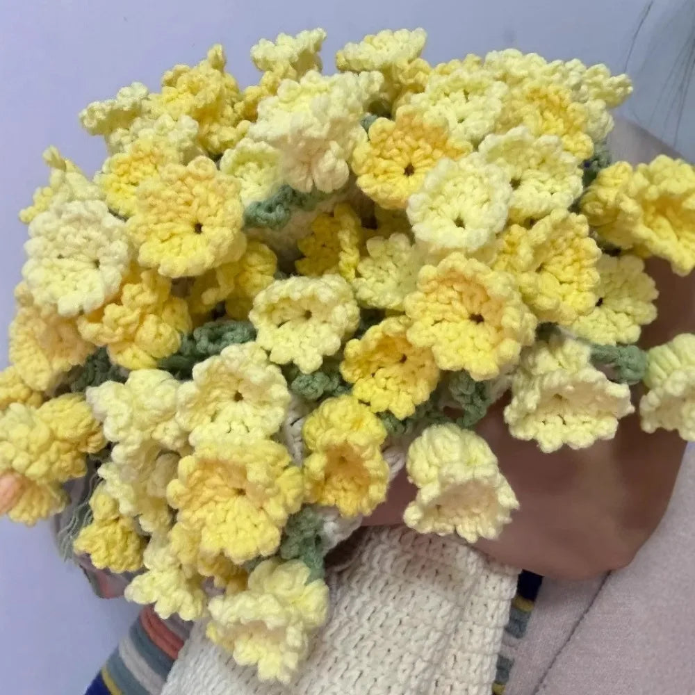 بطانية كروشيه على شكل باقة ورد ناعمة ورومانسية