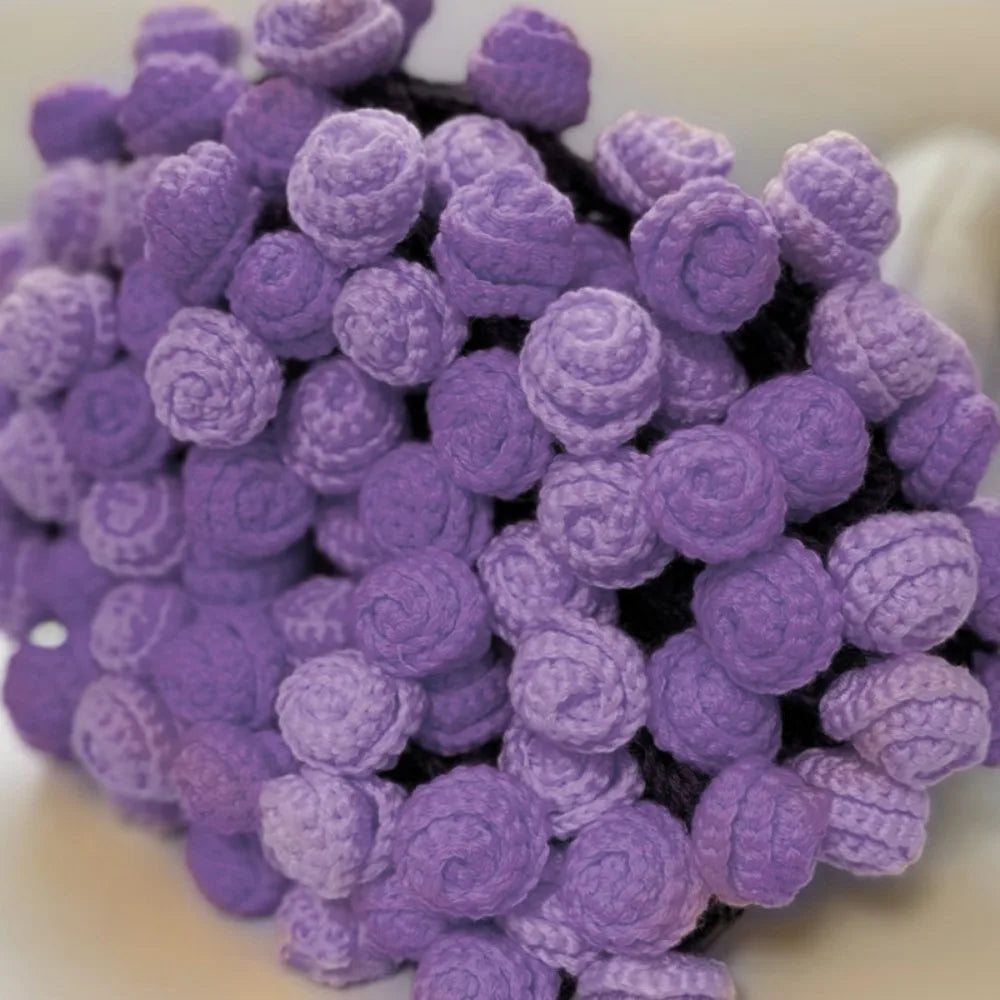 بطانية كروشيه على شكل باقة ورد ناعمة ورومانسية