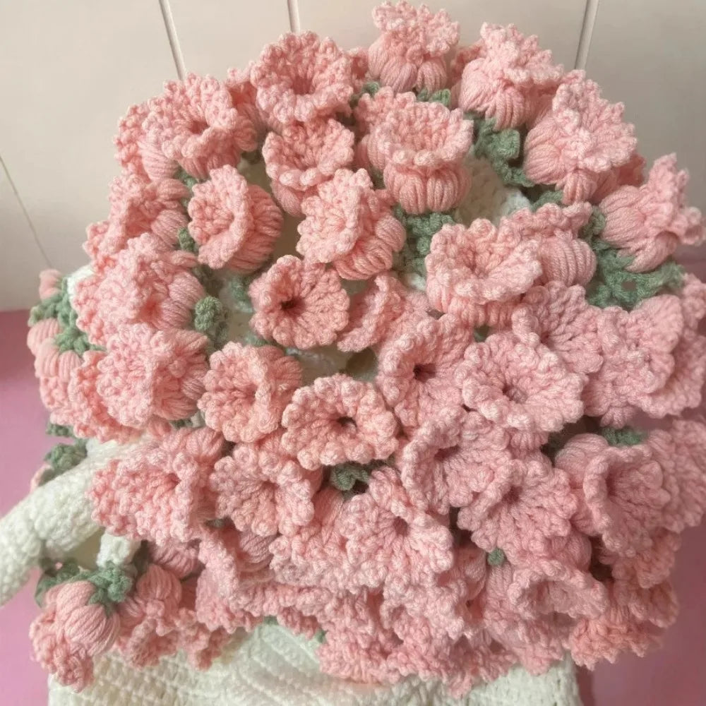 بطانية كروشيه على شكل باقة ورد ناعمة ورومانسية