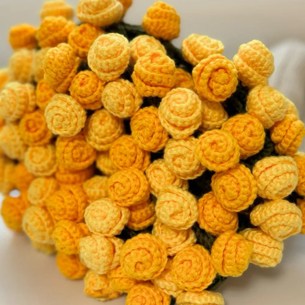 بطانية كروشيه على شكل باقة ورد ناعمة ورومانسية